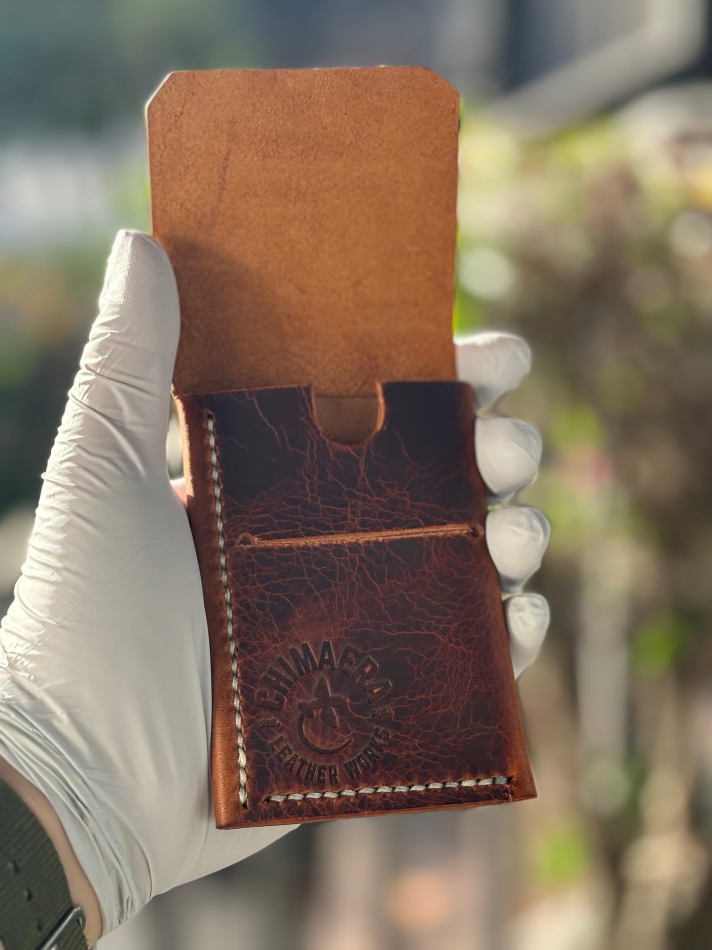 Cognac Ventana Minimalist Wallet