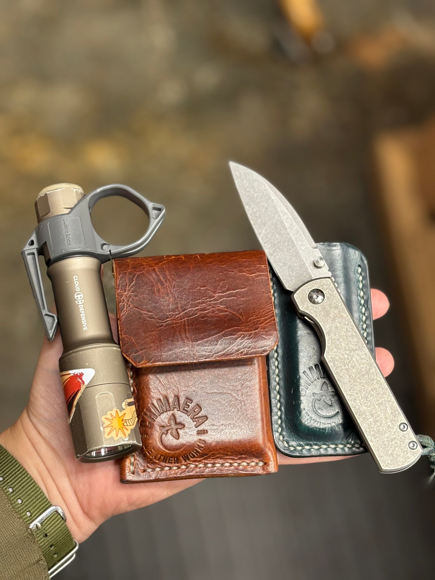 Cognac Ventana Minimalist Wallet